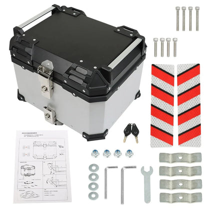 45L Waterproof Silver Tail Box for Motorcycle (Universal Fit)