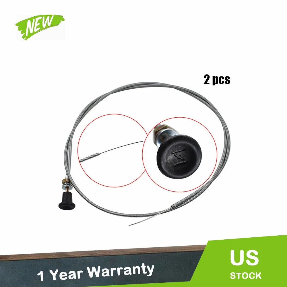 2 Pack Rotary Push Pull Choke Cable for Universal Applications (63" Inner)