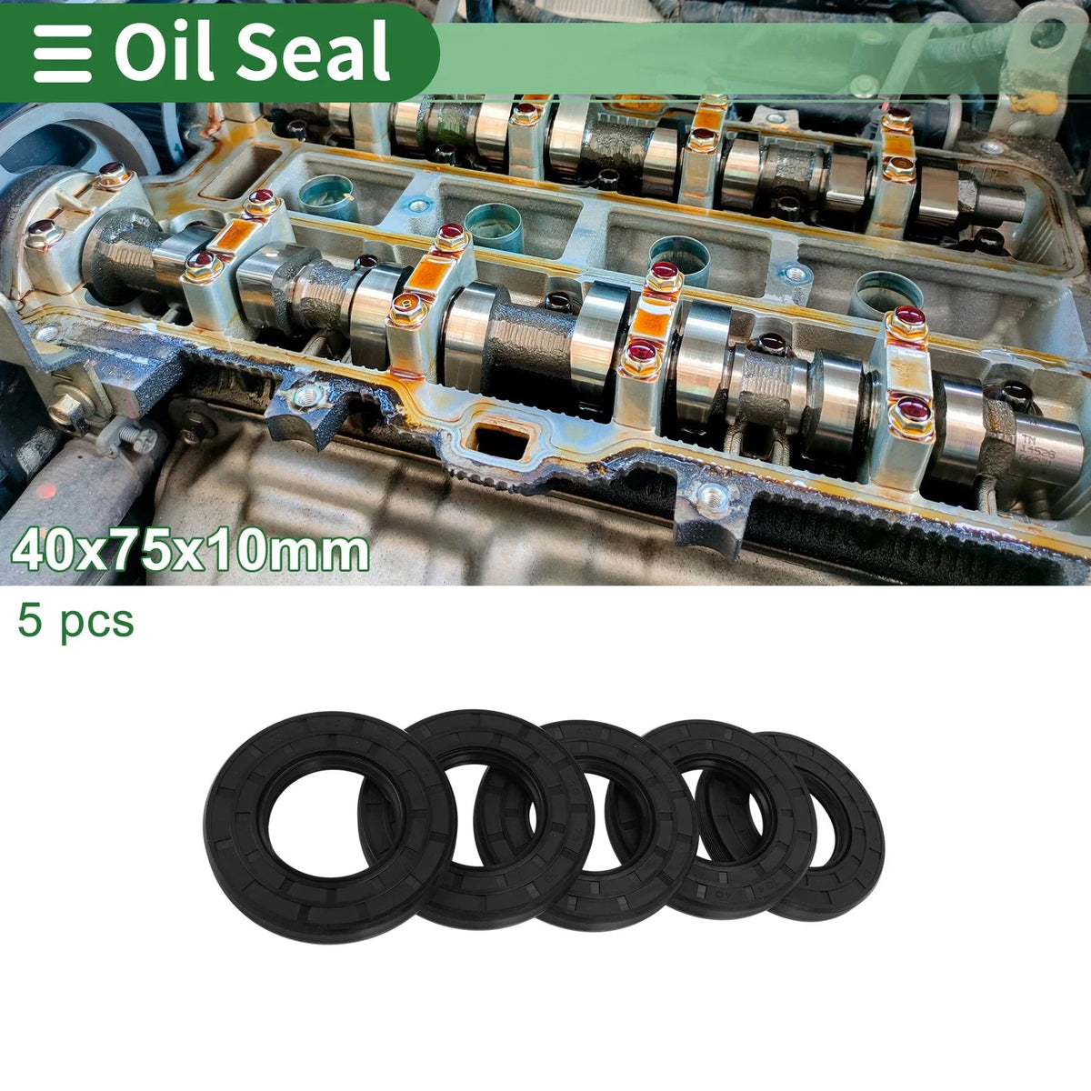 Oil Seal for Various Models (40x75x10mm, NBR Rubber, High Pressure)