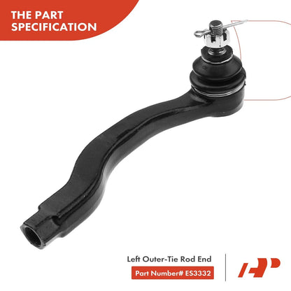 4-Piece Front Tie Rod Ends Sway Bar Link for Honda Civic 1999-2000