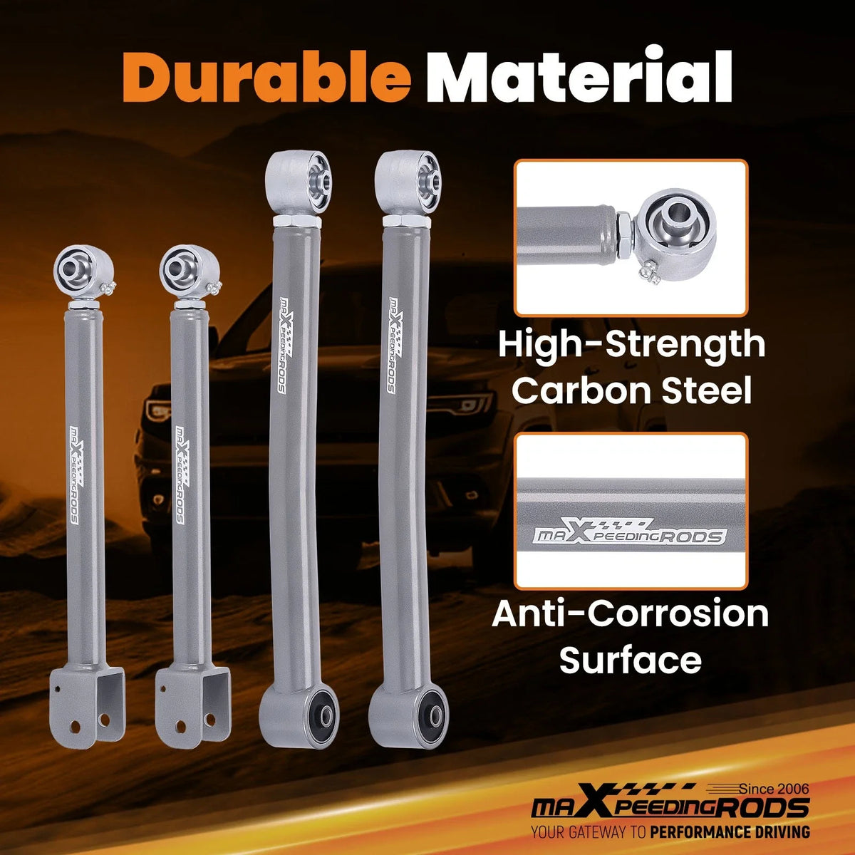 Control Arms 0-6" Adjustable for Jeep Wrangler JK 2007-2018