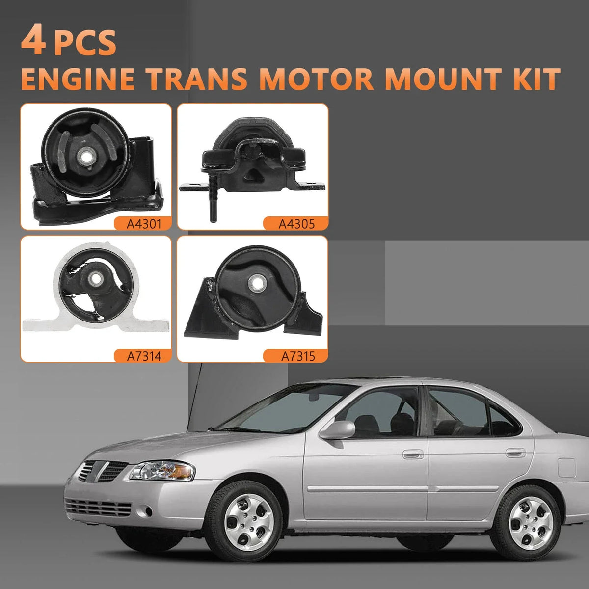Engine Motor & Transmission Mounts Set of 2 for Nissan Sentra 2000-2006
