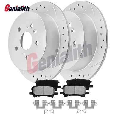 Rear Brake Rotors and Ceramic Pads Kit for Toyota Highlander 2004-2007