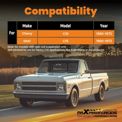 Rear 5" Drop Lowering Kit Coil Springs for Chevrolet C10 Pickup (1963–1972)