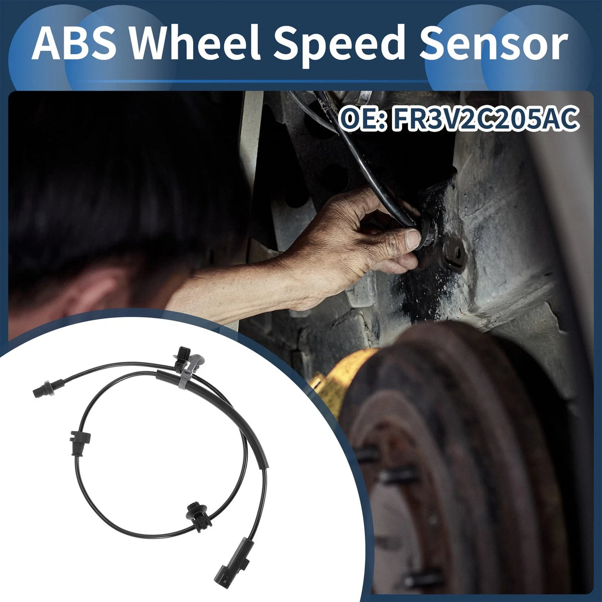 ABS Wheel Speed Sensor No.FR3V2C205AC for Ford Mustang (2015–2023)