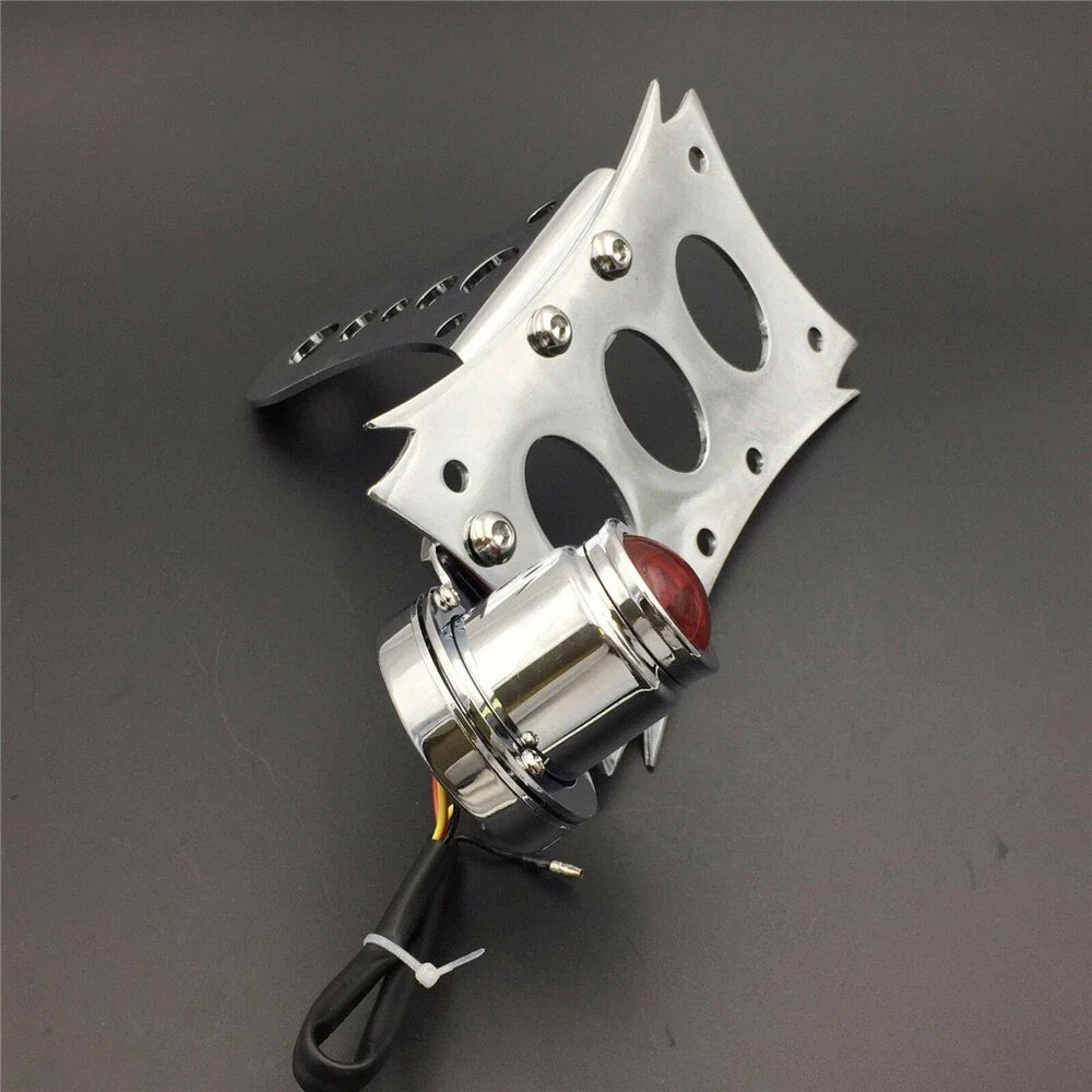 Chrome License Bracket with Tail Light for Harley Touring