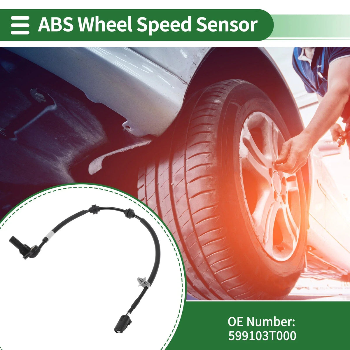 ABS Wheel Speed Sensor No. 599103T000 for Kia K900 (2015–2017) Rear Left