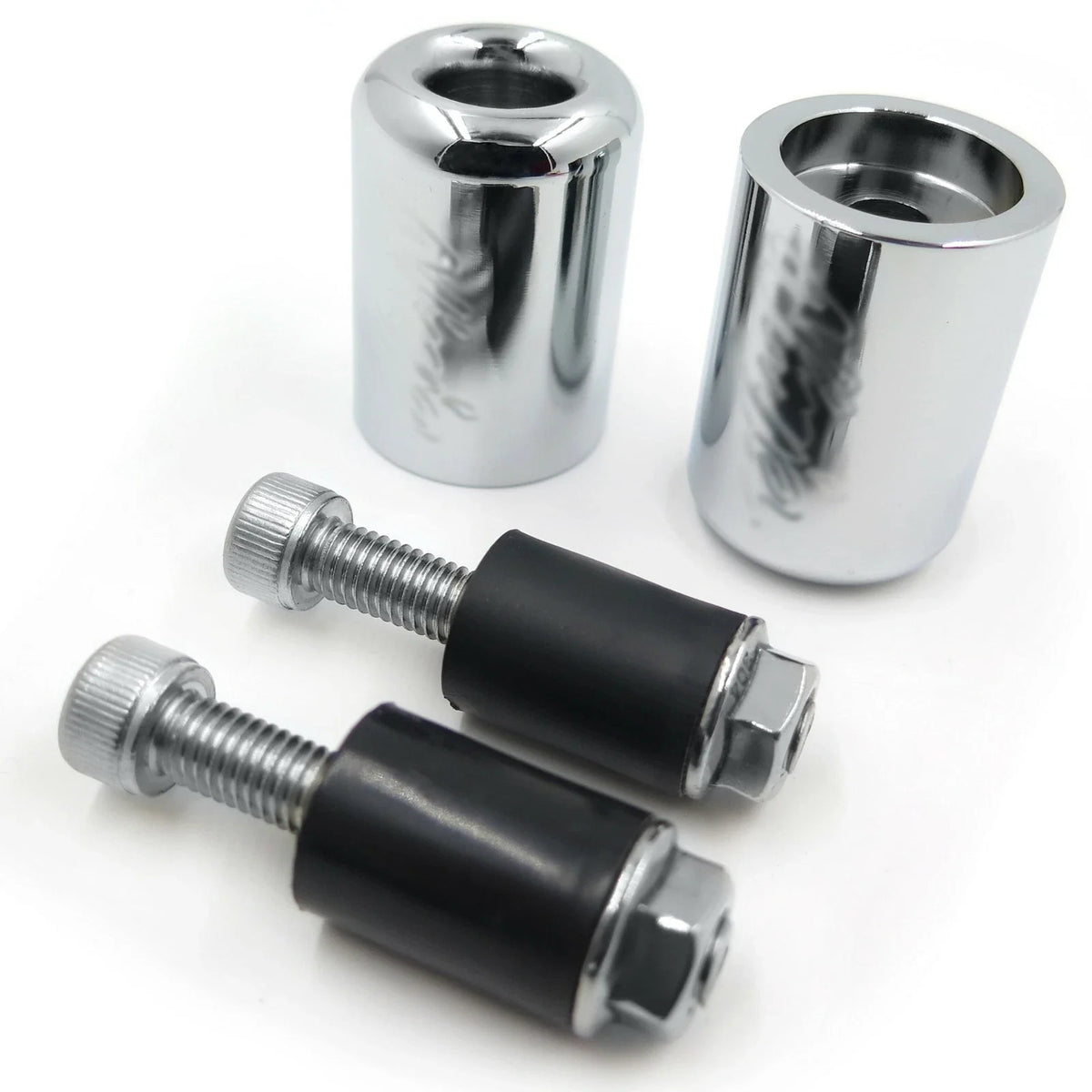 Rubber Bar Ends in Chrome for Kawasaki Ninja 250R & 650R EX650R (2006–2012)