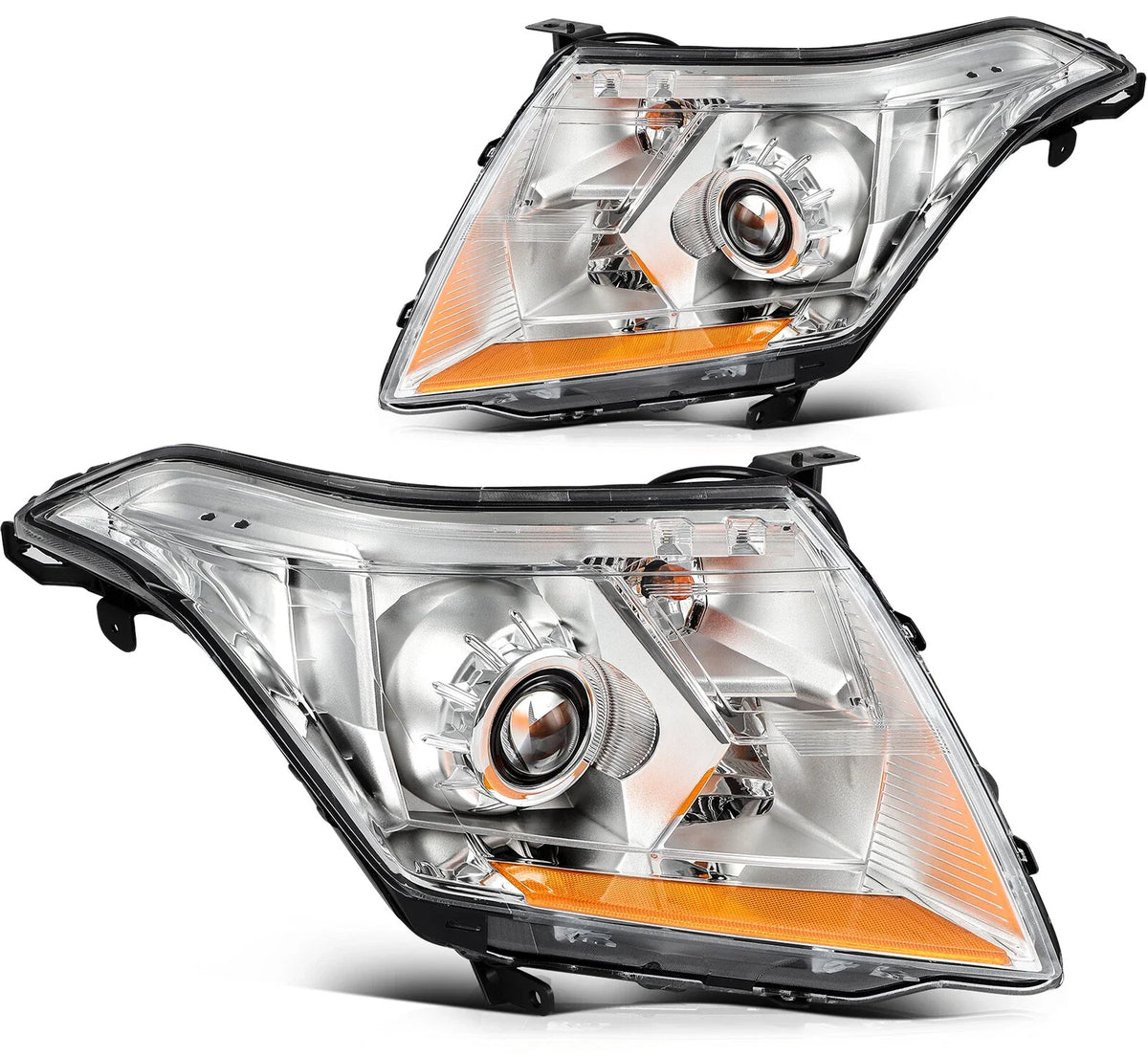 Headlight Pair for Cadillac SRX (2010–2016) Chrome Housing Projector