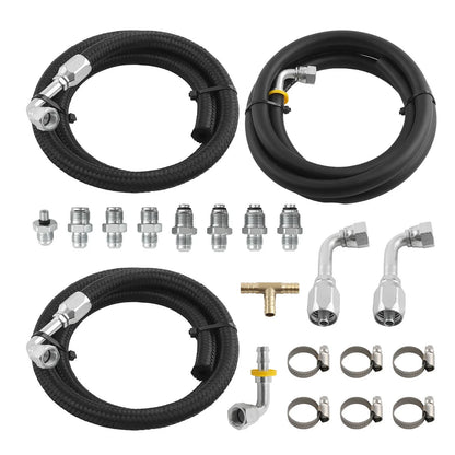 Steering Pump Hose Hook Up Kit 6AN for Universal Vehicles