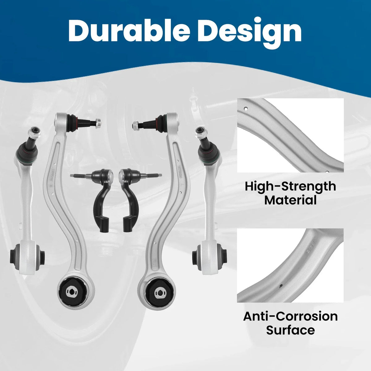Front Lower Control Arms & Outer Tie Rod End Links for Cadillac ATS (2013–2019) RWD