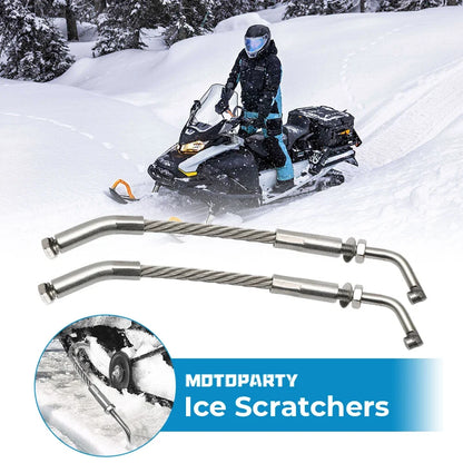 Snowmobile Ice Scratchers with Carbide Tips - Reverse Compatible