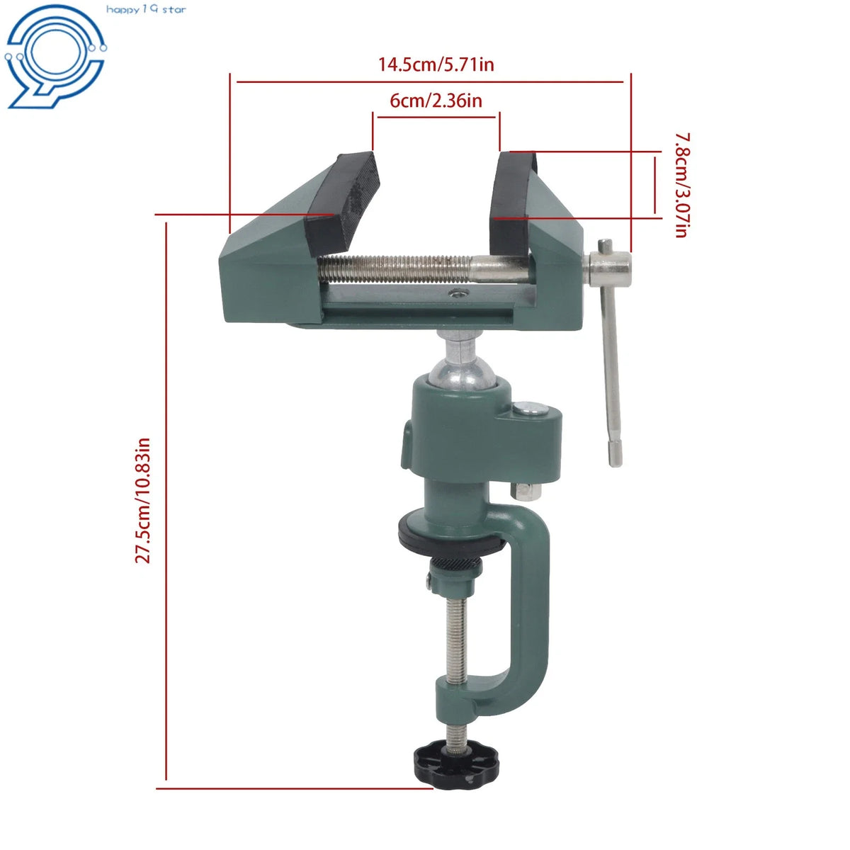 3" Swivel Rotating Bench Clamp for Universal Workbench