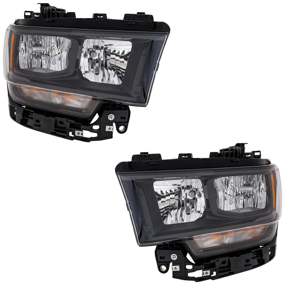 Headlights Assembly for Ram 2500 3500 (2019–2022) Halogen Black Housing