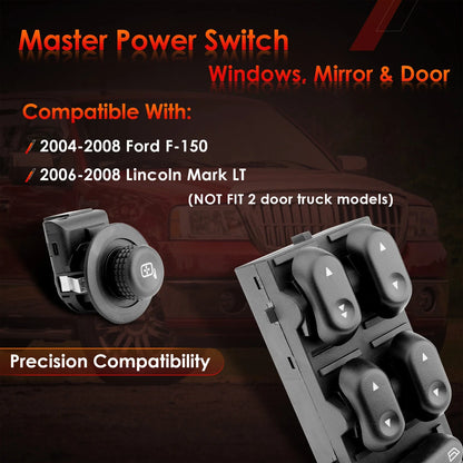 Master Power Window Mirror Lock Switch for F-150 (2004-2008)