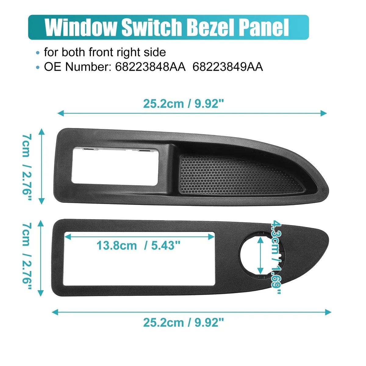 Set of 2 Door Window Switch Bezels for Dodge Avenger 2011-2014