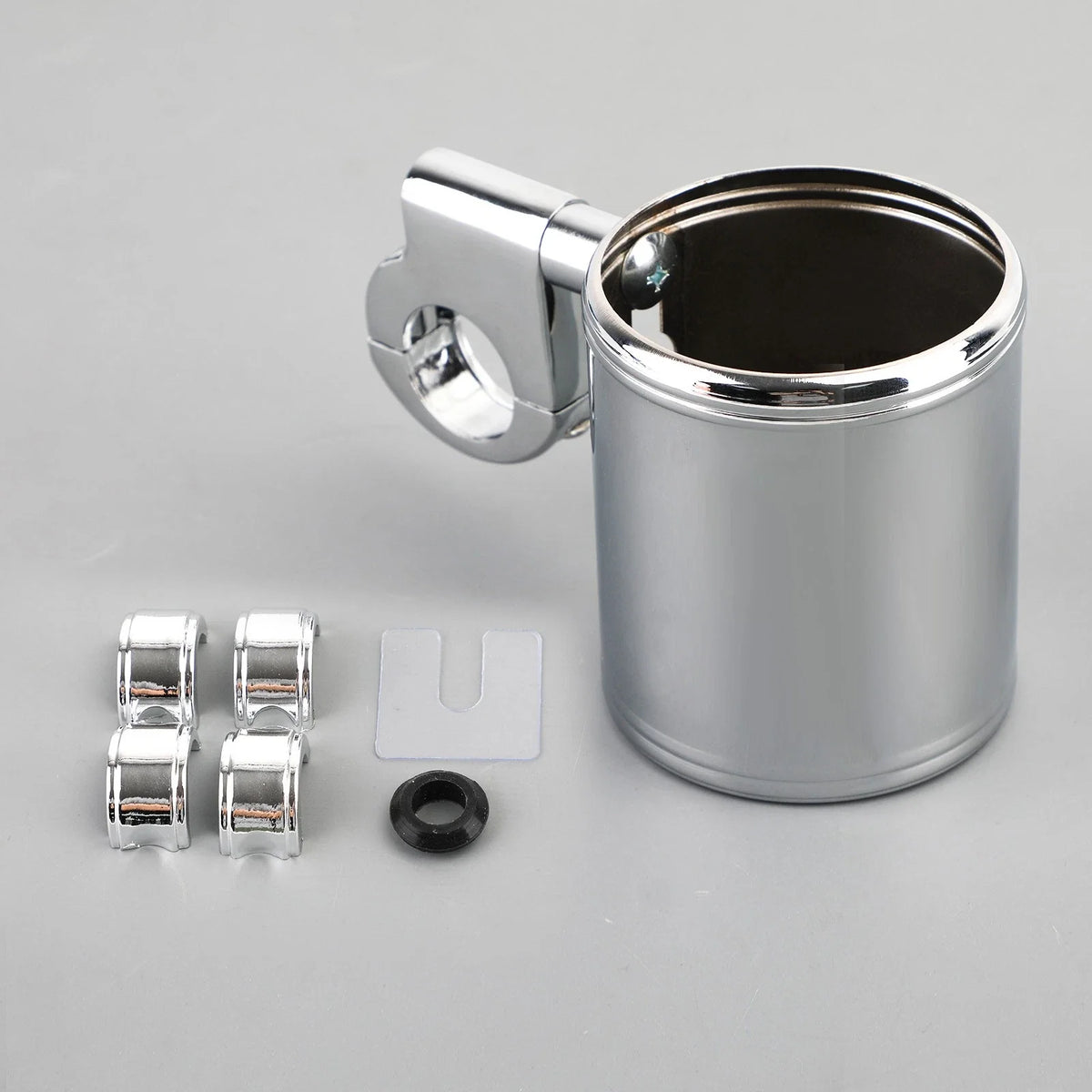 Bottle Holder Chrome Cup for Bobber Cruiser Chopper (7/8" 1" 1-1/4")