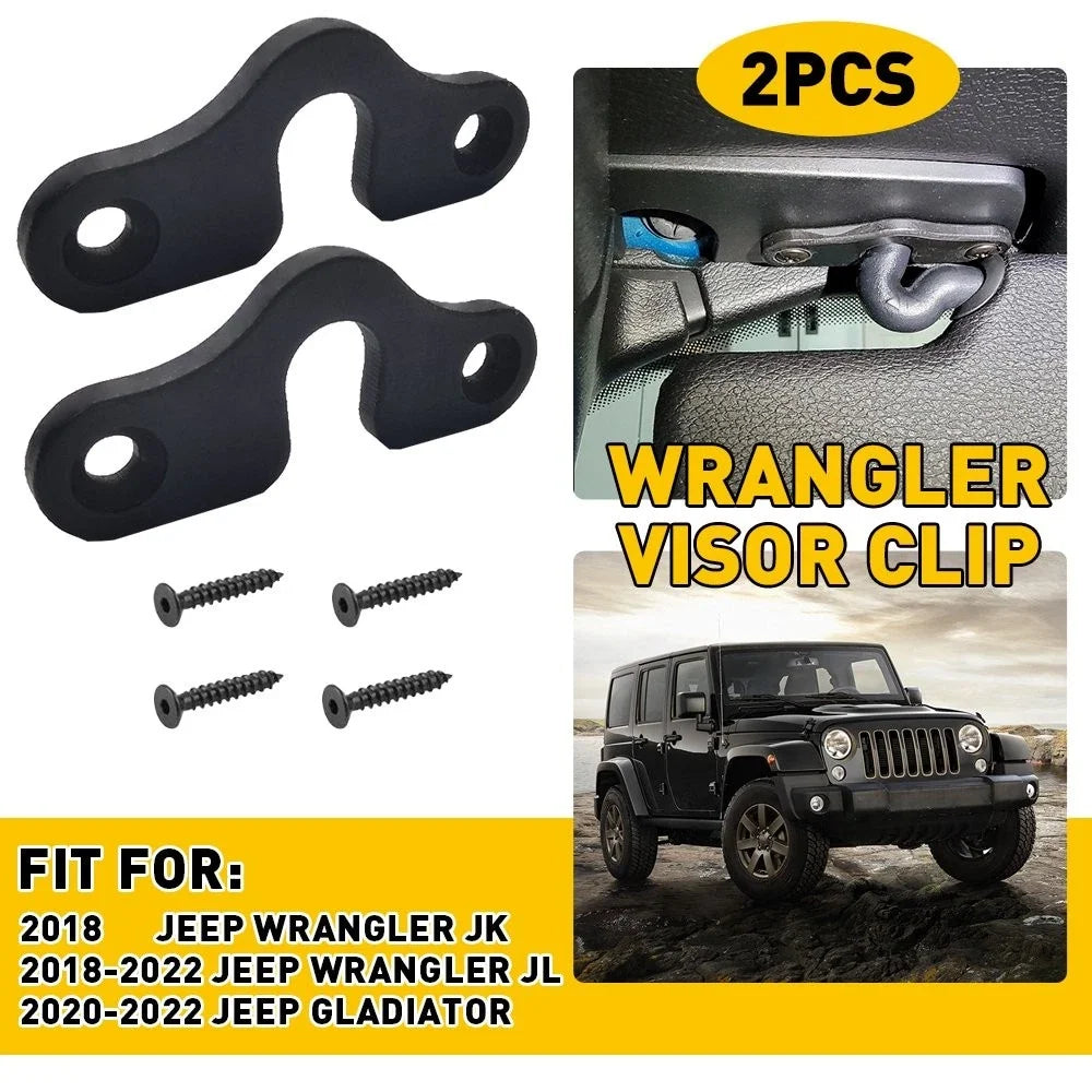 Set of 2 Black Sun Visors for Gladiator JK JL Wrangler (2018-Now)