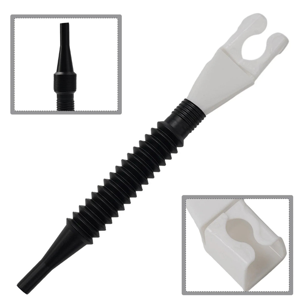 Draining Tool with Flexible Snap Funnel for Various Applications