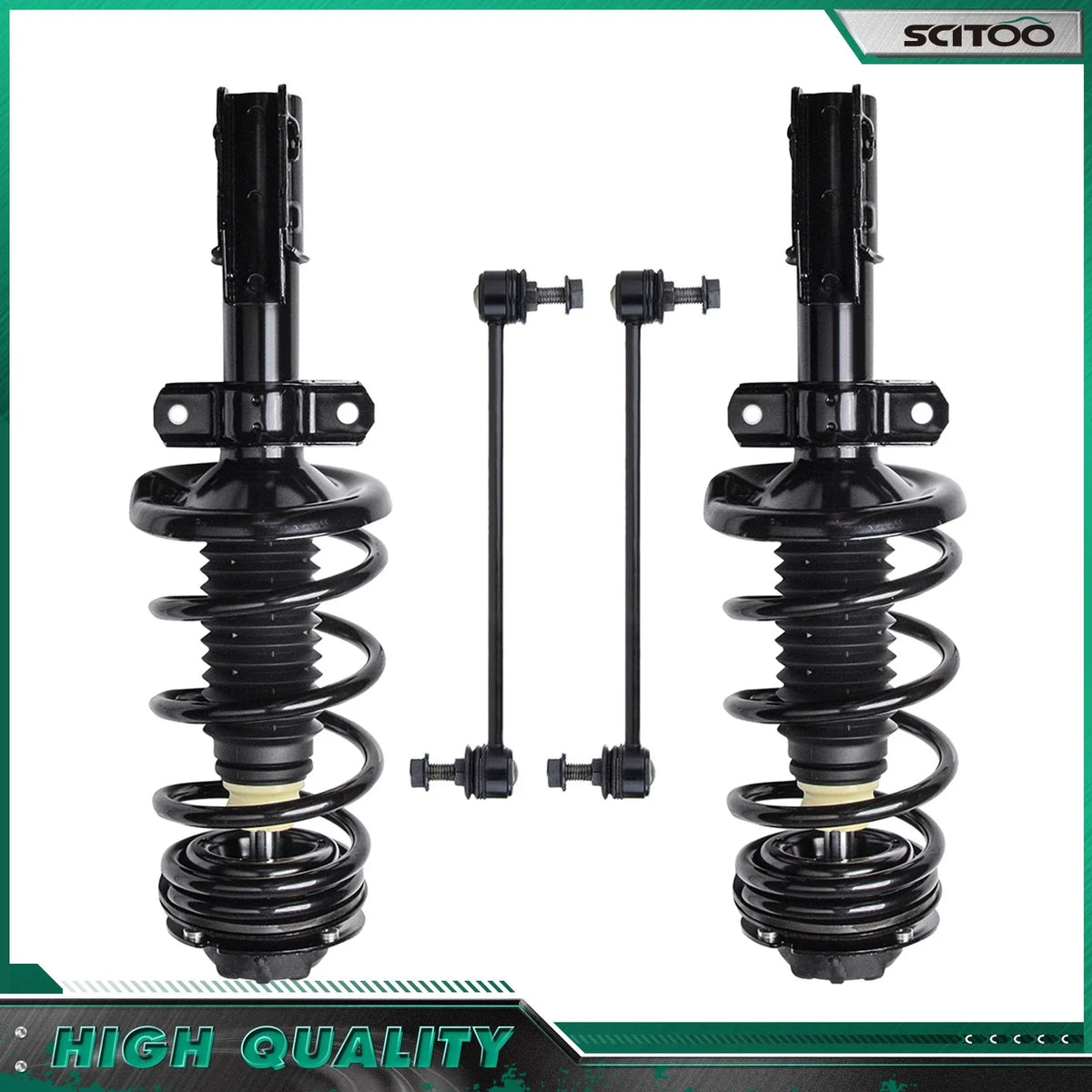 Coil Spring Front Struts & Outer Tie Rod Links for Saturn Ion 2005-2007