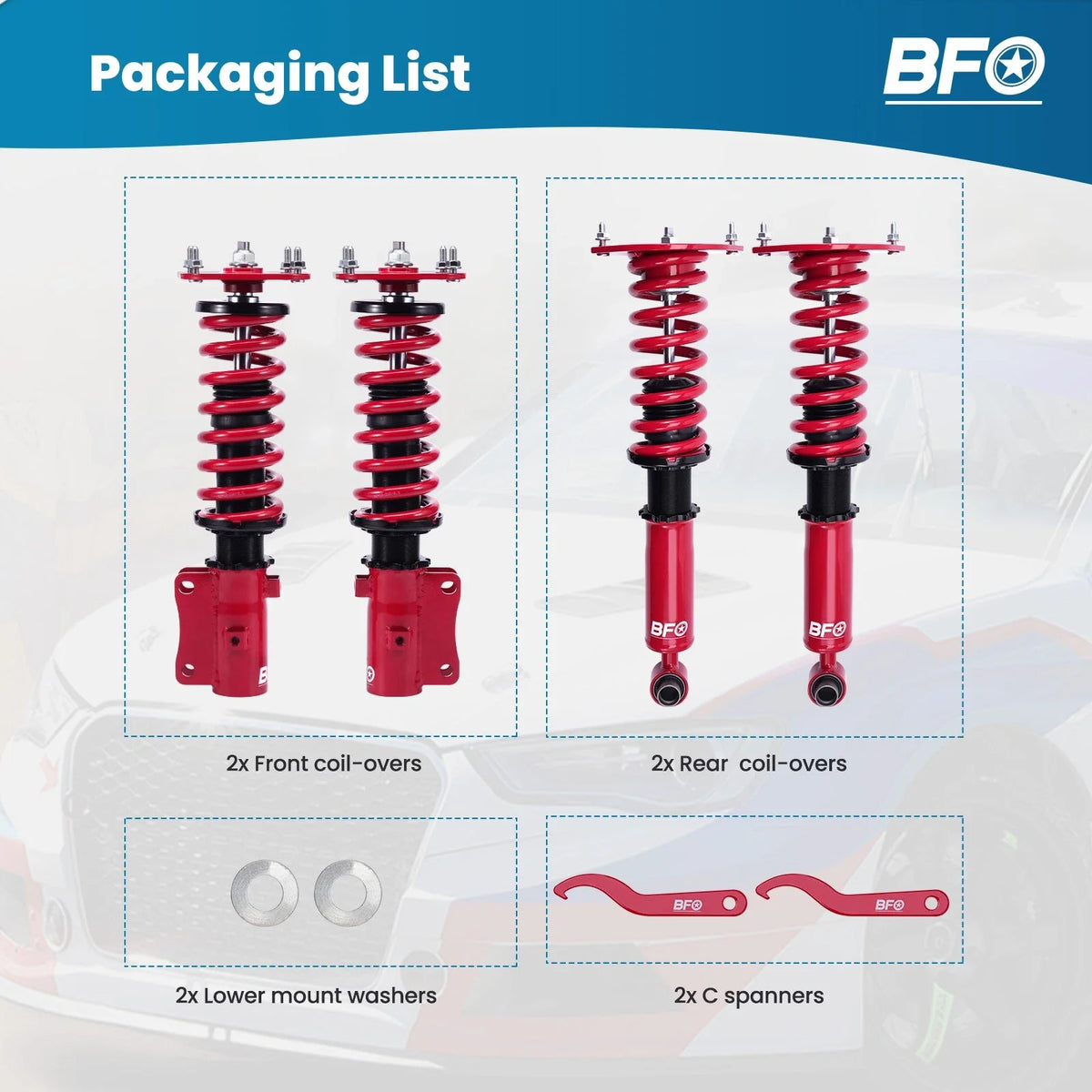 Coilover Lowering Kit Adjustable for Mazda RX7 (1985–1992)
