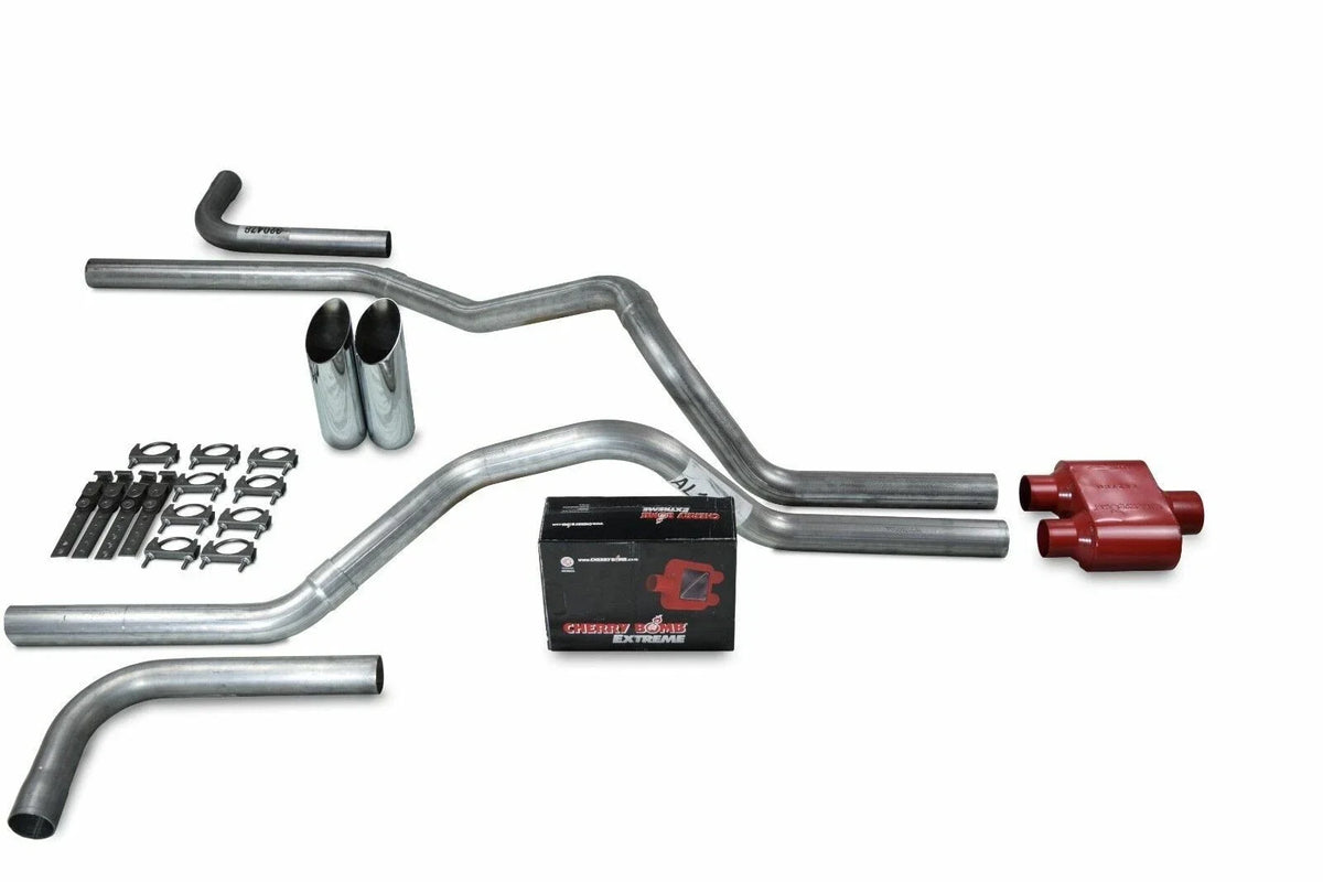 2.5" Dual Exhaust Kit with Cherry Bomb Tip for 1999-2006 Chevy GMC 1500