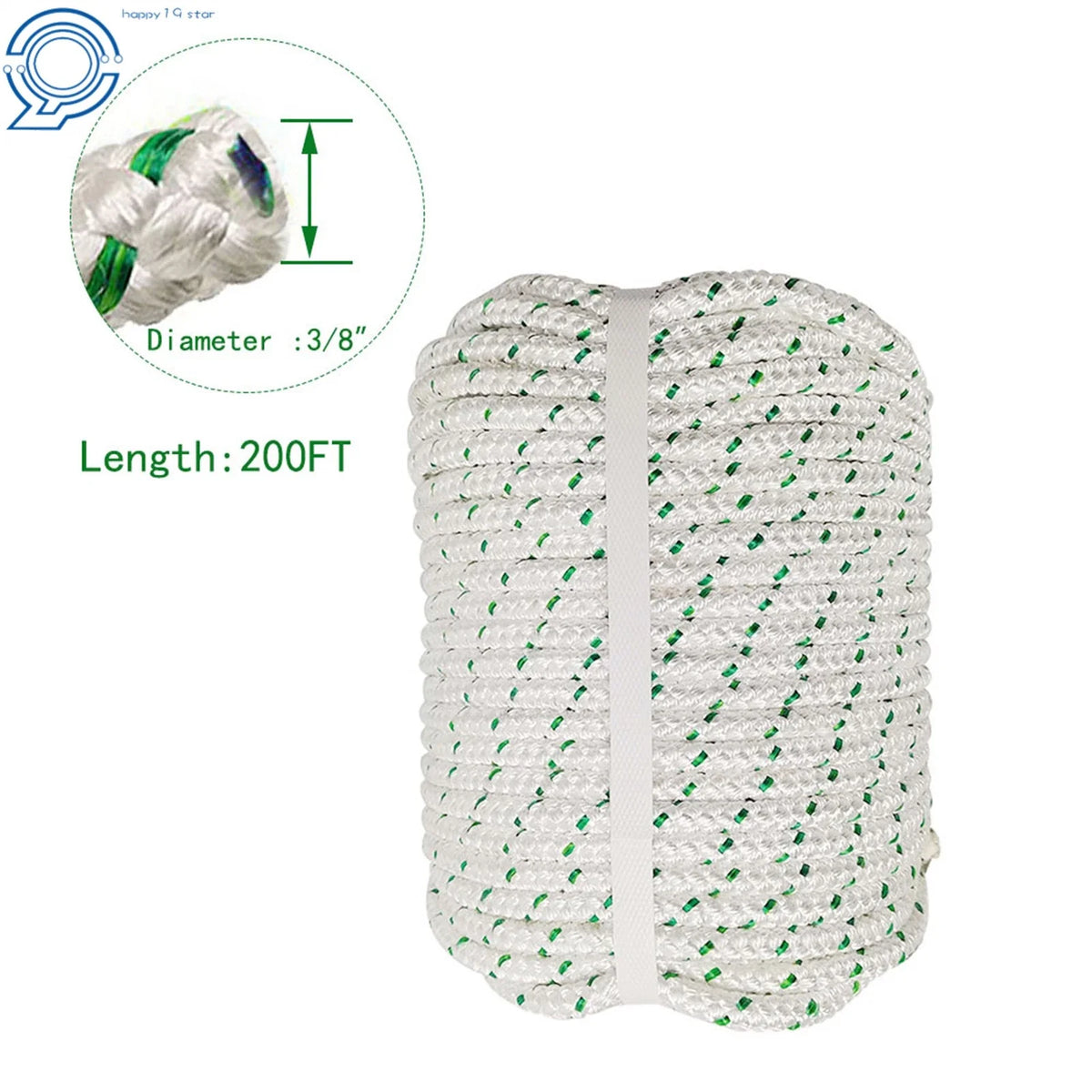 3/8" Double Braid Polyester Bull Rope for Various Applications (200')