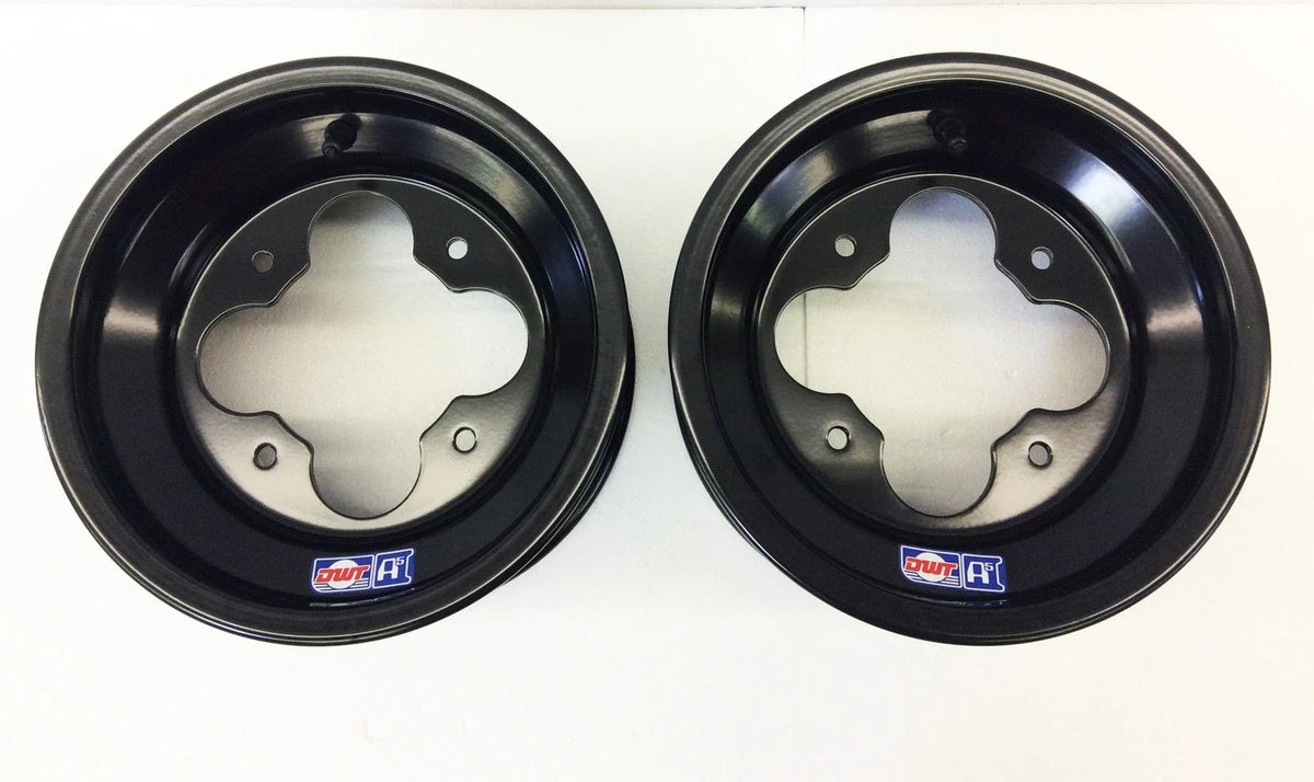2X DWT Black A5 Rolled Lip ATV Front Wheel for Honda 450R 400EX 250R (10")