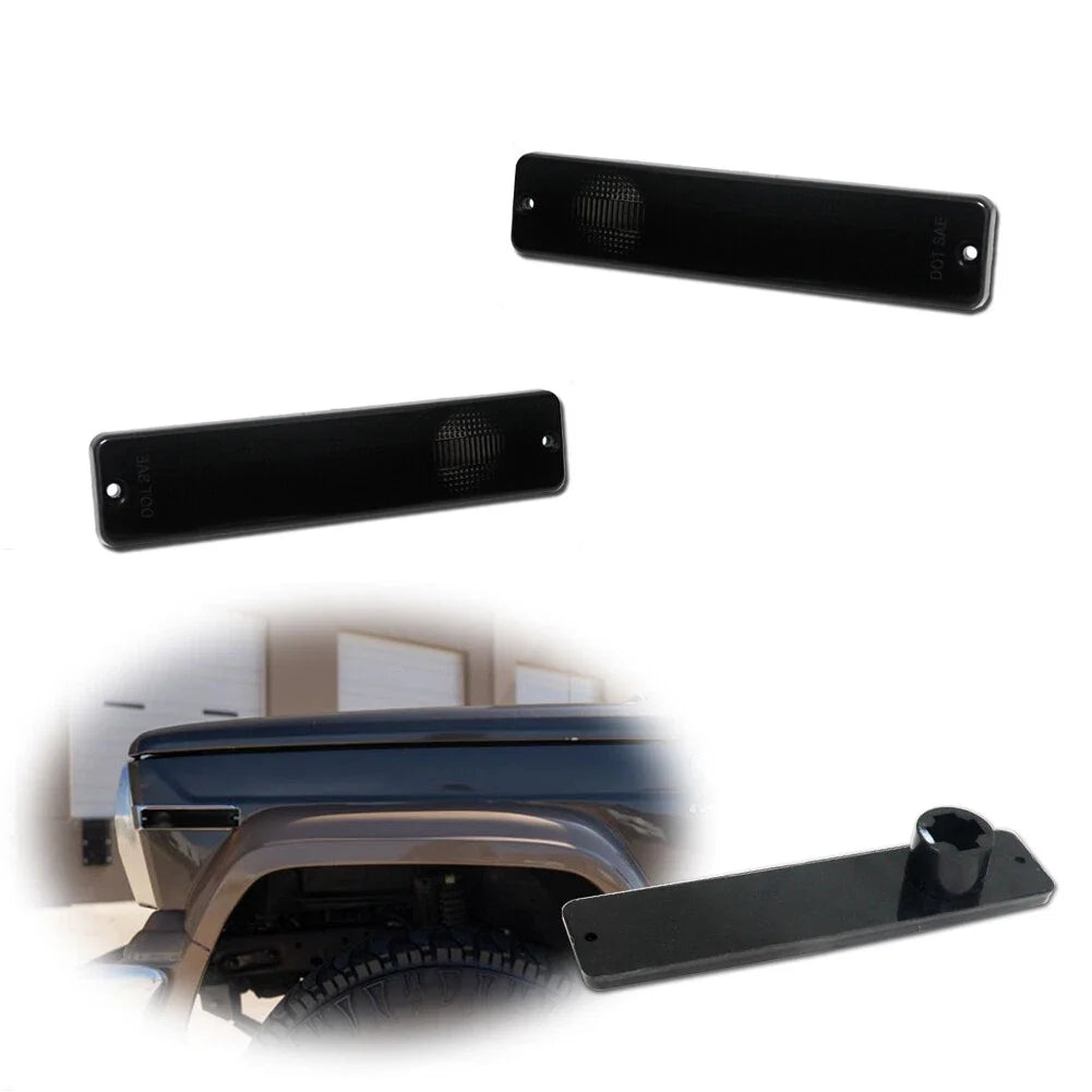 Smoke Side Marker Lamp Covers for Jeep J Series