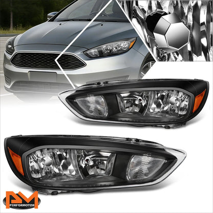 Headlight Assembly with Black Housing for Ford Focus 2015-2018