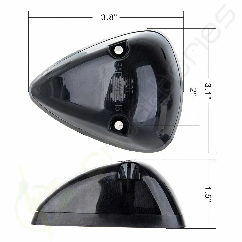 5PCS Smoke Cab Clearance Light Covers + Base Housing for Dodge Ram (1994–1998)