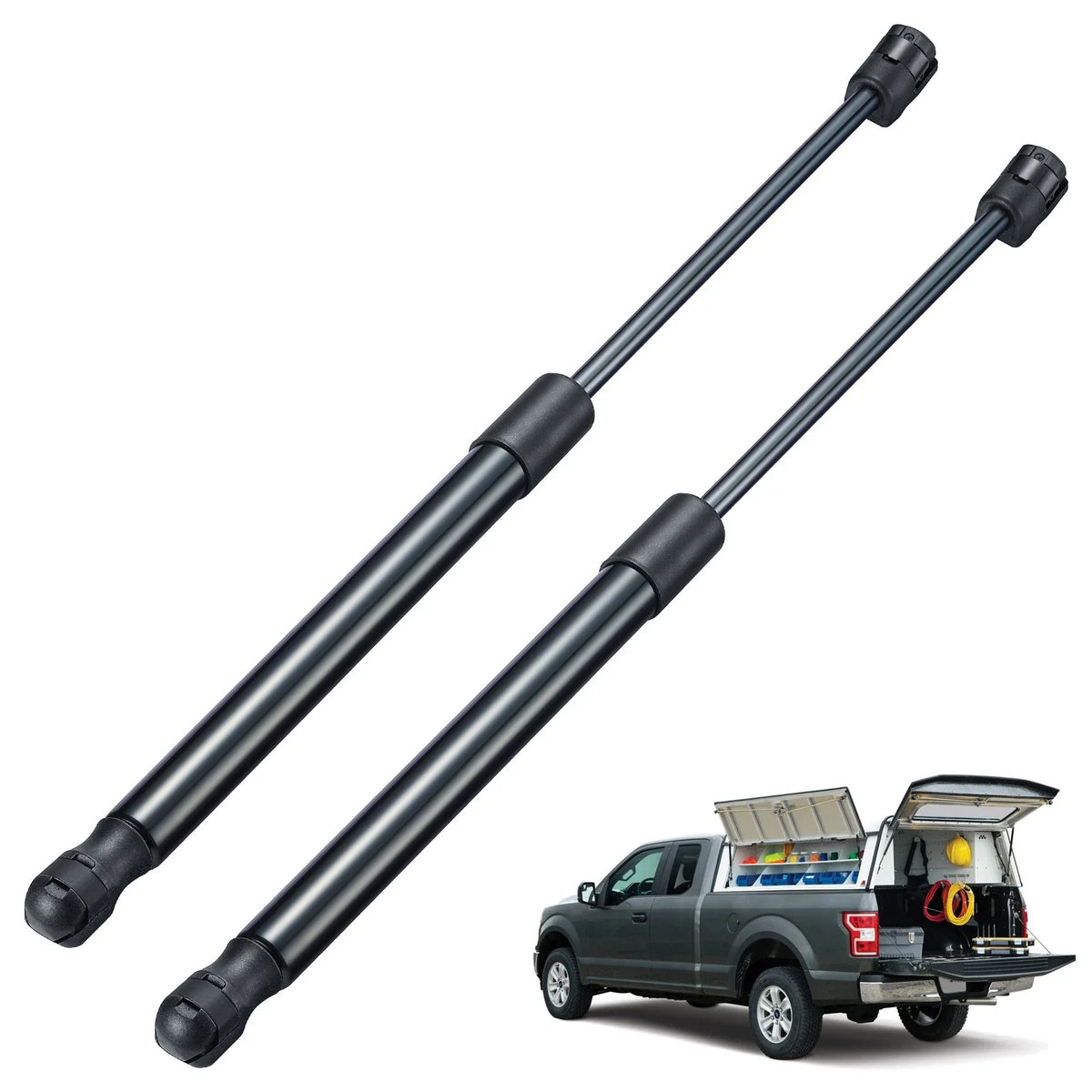 2pc Gas Struts for Pickup Toolbox Lid Door (15.7", 45lbs)
