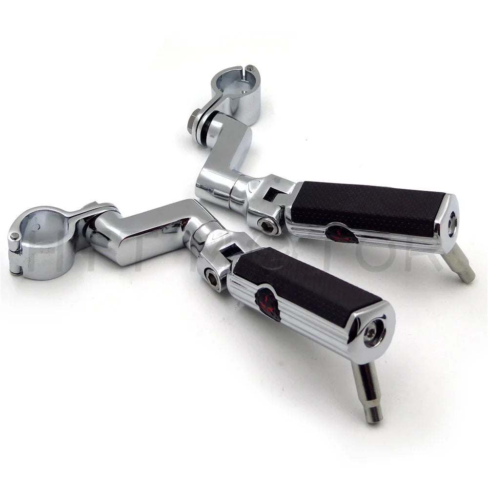 Foot Pegs Skull Chrome for Harley-Davidson Softail (1990–2023)