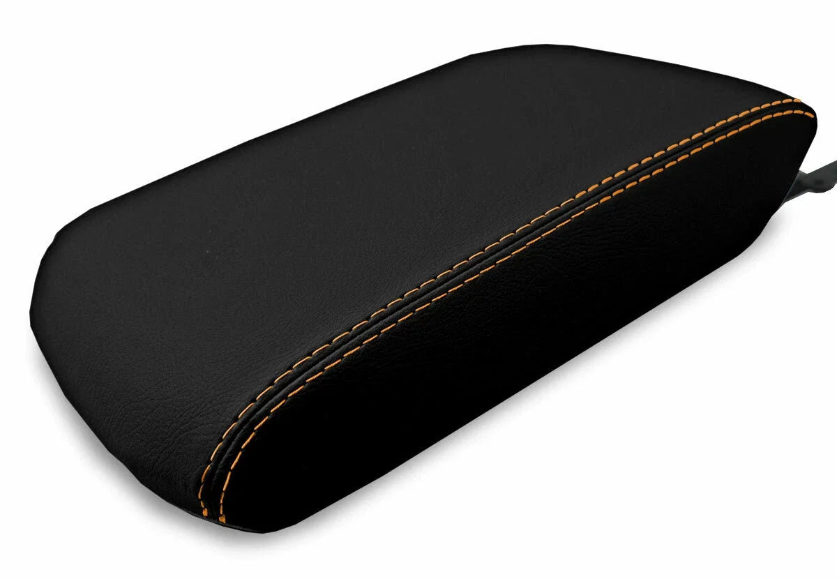 Leather Console Lid Armrest Cover for Toyota 4Runner (2010–2019) Orange Stitch