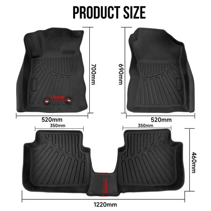All Weather Floor Mats Liners Set of 2 for Subaru Crosstrek 2024