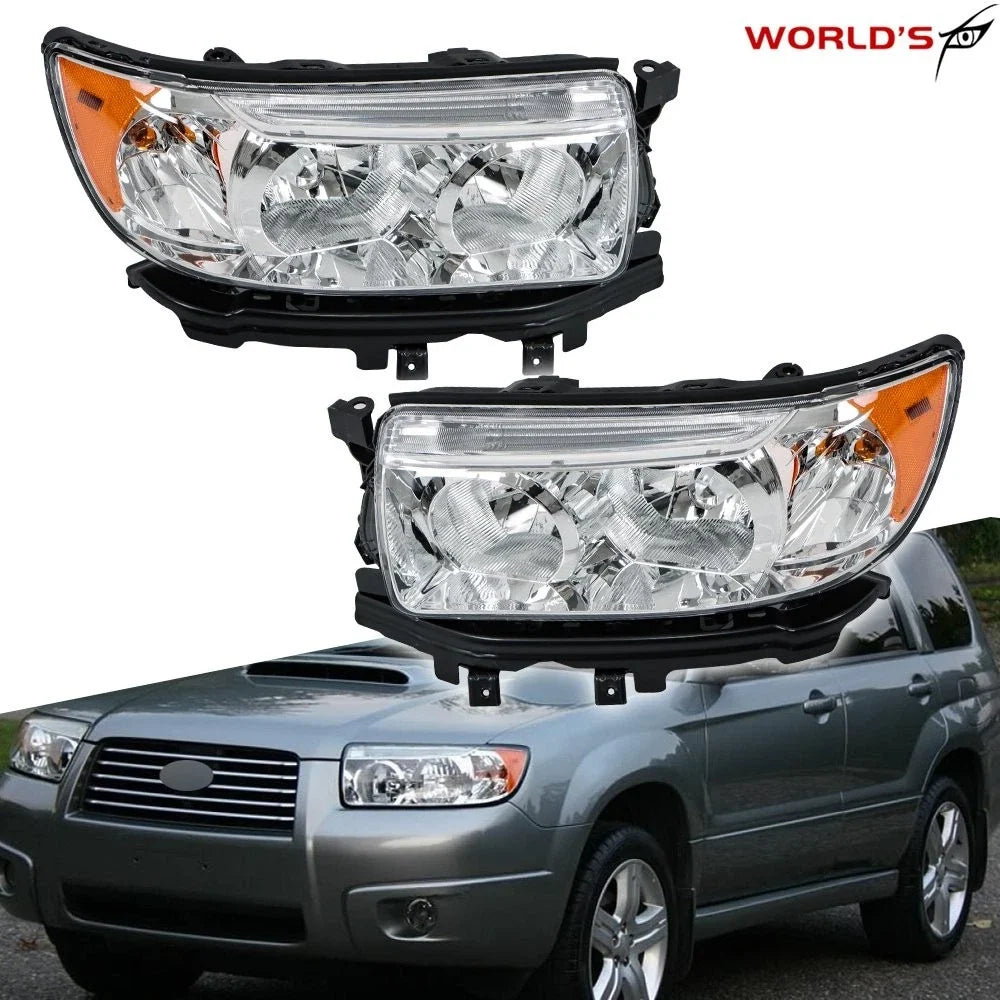 Set of 2 Halogen Headlights for Subaru Forester (2006–2008)