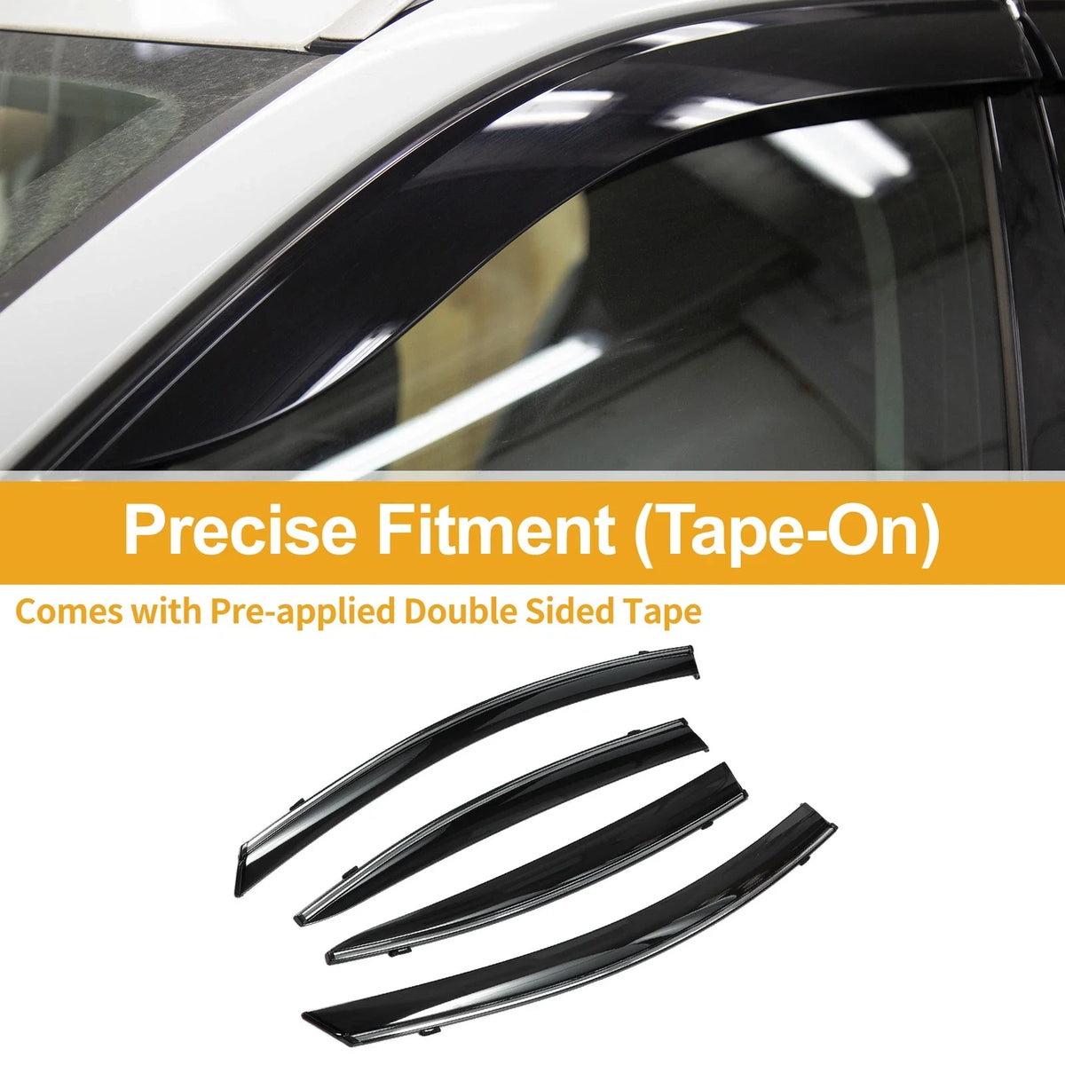 Set of 4 Window Deflectors for Mazda 3 Sedan (2019–2024) Black Vent Visor