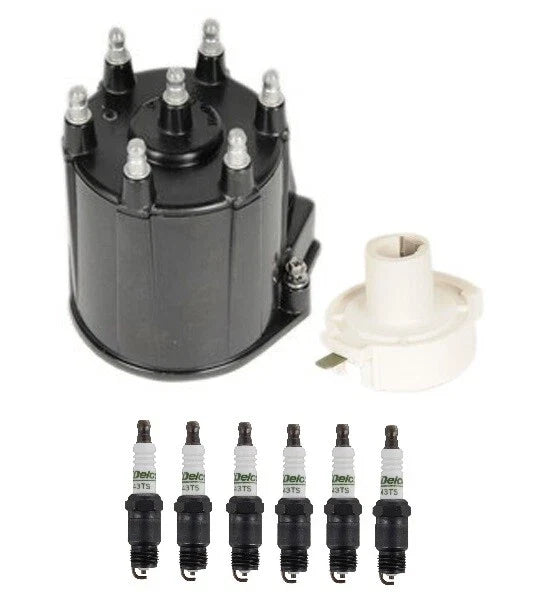 Distributor Rotor Cap & Spark Plugs Kit for Pontiac Chevy GMC Safari (V6)