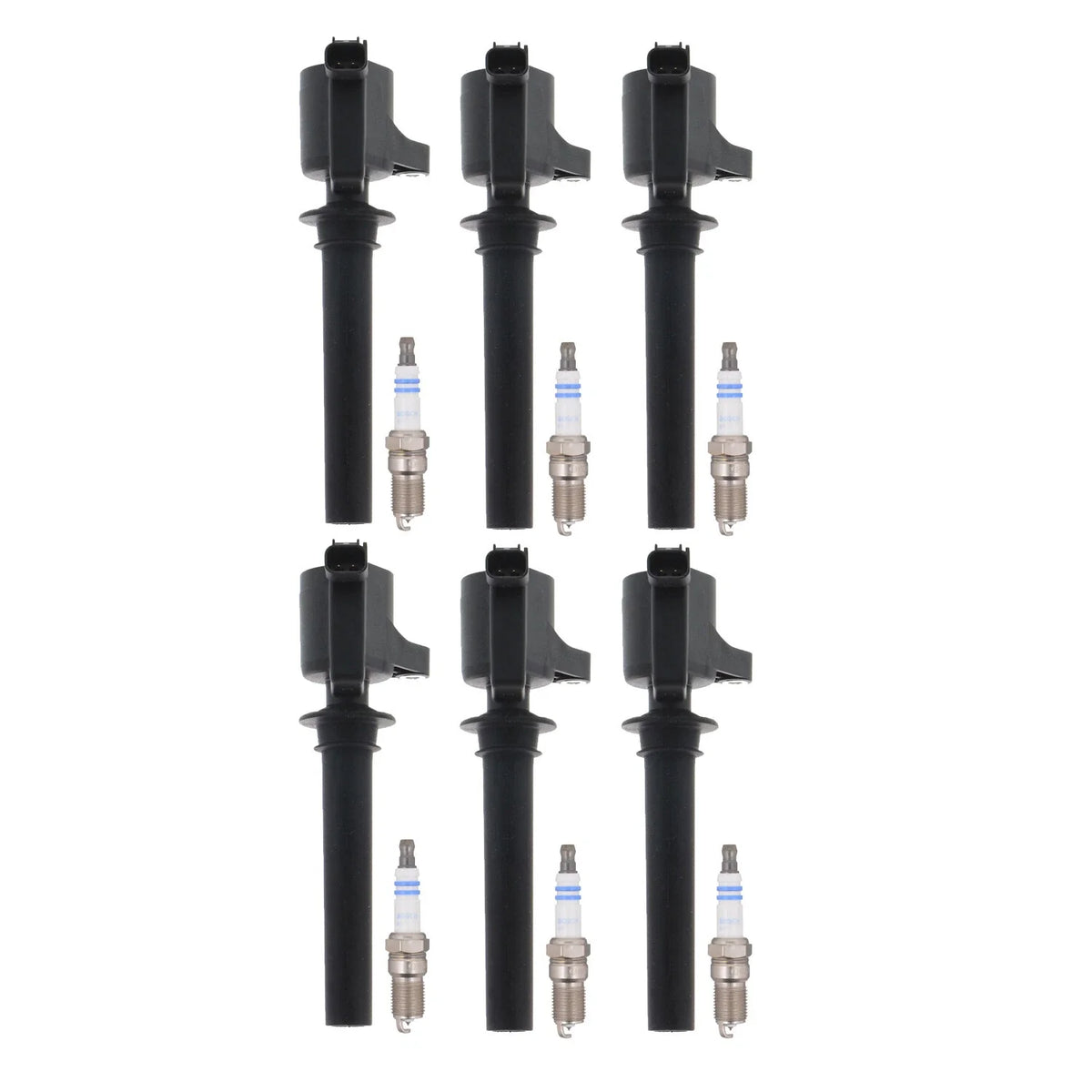 Set of 6 Ignition Coils & 6 Platinum Spark Plugs for Ford Mazda Mercury 3.0 V6