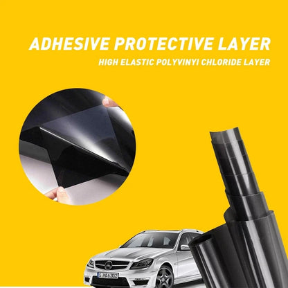 12"x72" Dark Black Smoke LED Tint Film for Headlights Taillights Fog Lights
