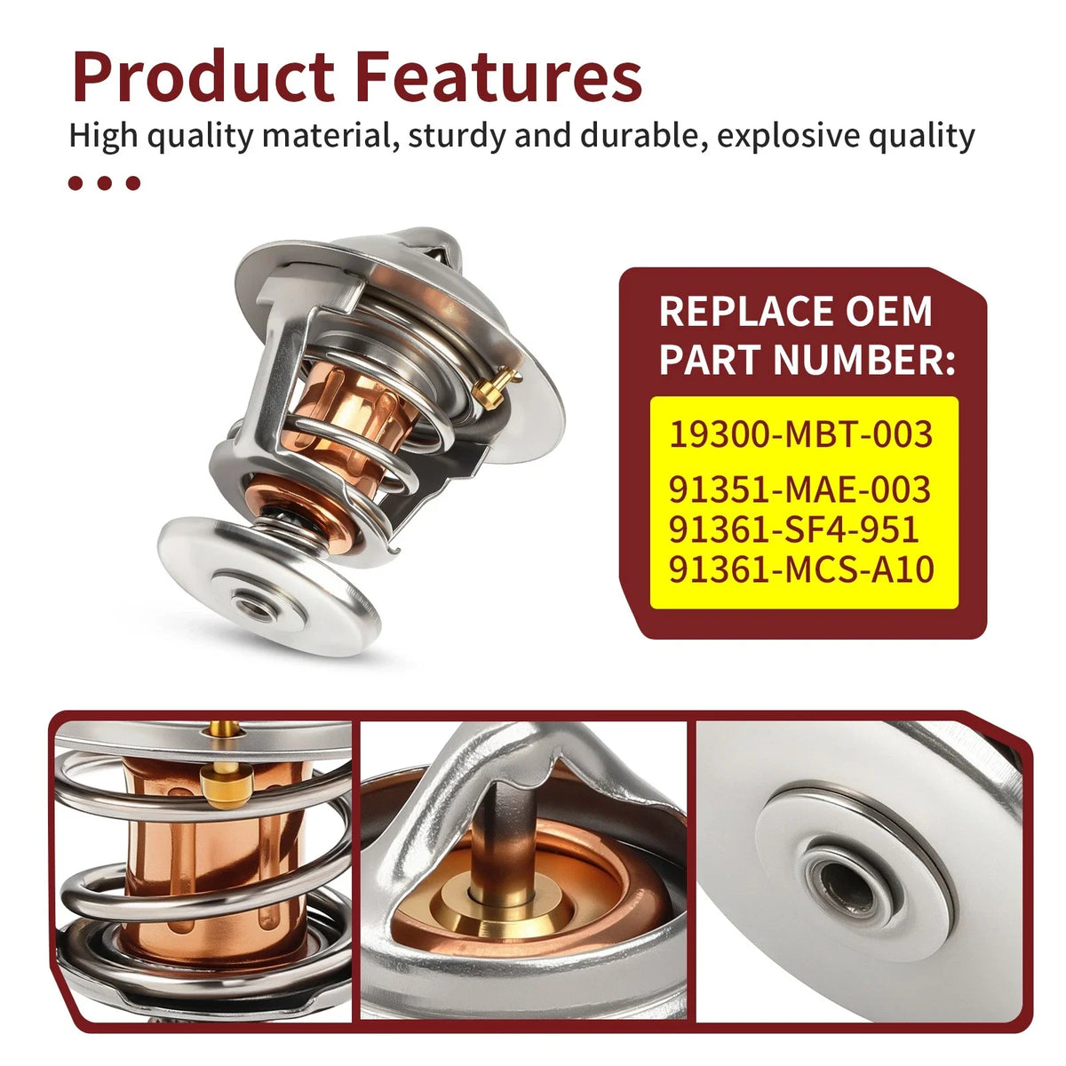 Thermostat & O-Ring Assembly for Honda ST1300 2003–2013 19300-MBT-003