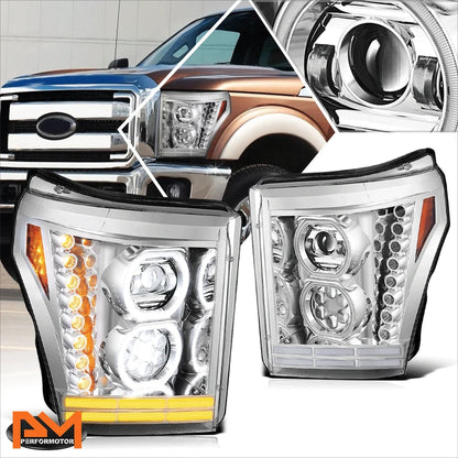 LED Sequential Signal Projector Headlights for Ford F250 Super Duty 2011-2016