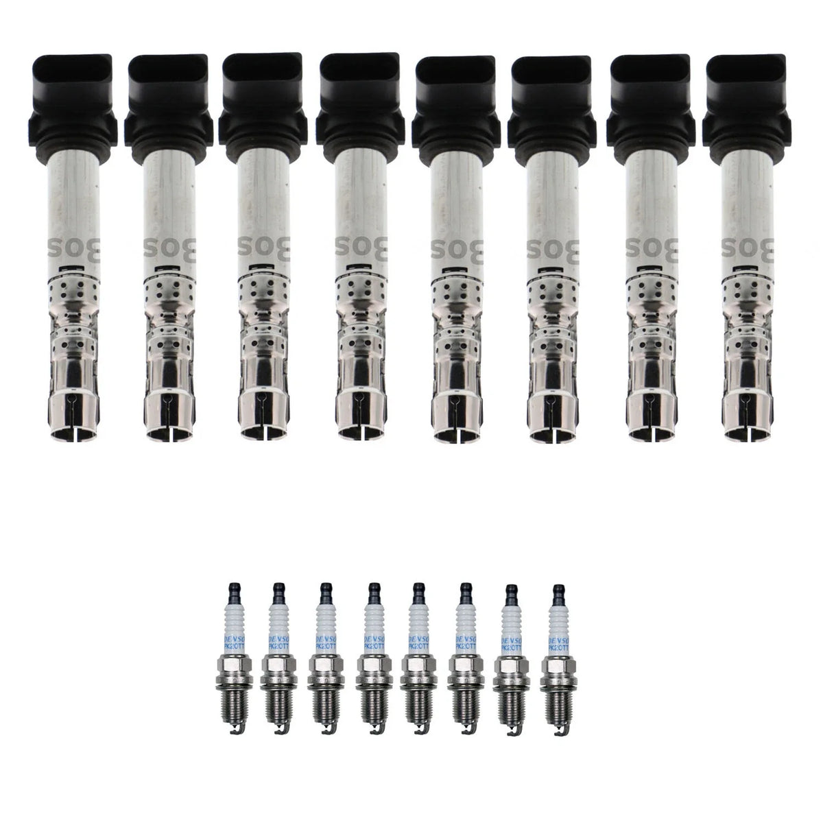 Set of 8 Ignition Coils & Spark Plugs for Volkswagen Passat (1998–2005)