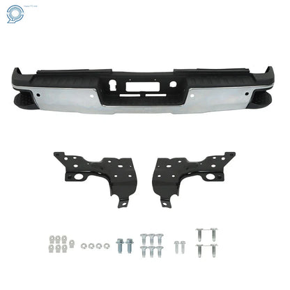 Chrome Rear Bumper with Park Assist for Silverado Sierra 2500 3500 (2015–2019)