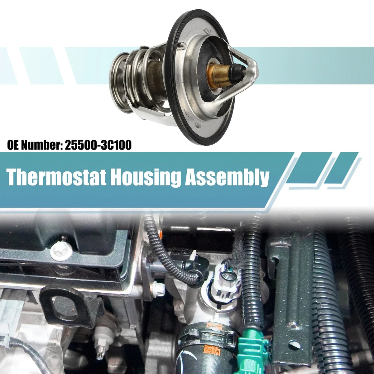 Coolant Thermostat Housing Assembly for Hyundai Sonata (2006–2010) No. 25500-3C100