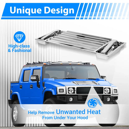 Chrome Hood Deck Vent Panel Grille for Hummer H2 (2003–2009)