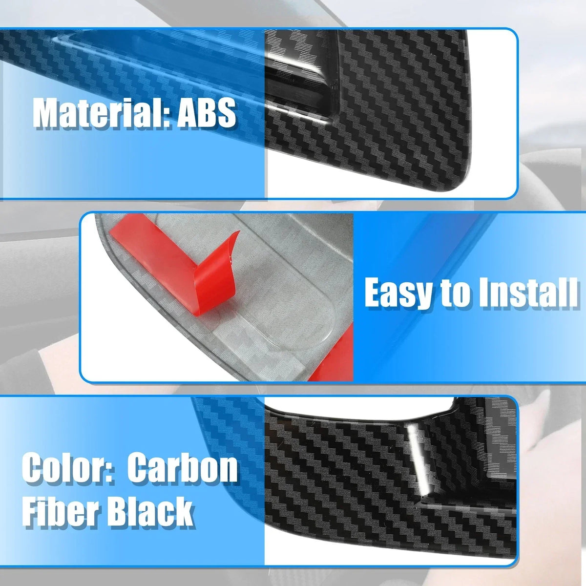 Carbon Fiber Trim Cover for Inner Door Handle Bowl - Dodge