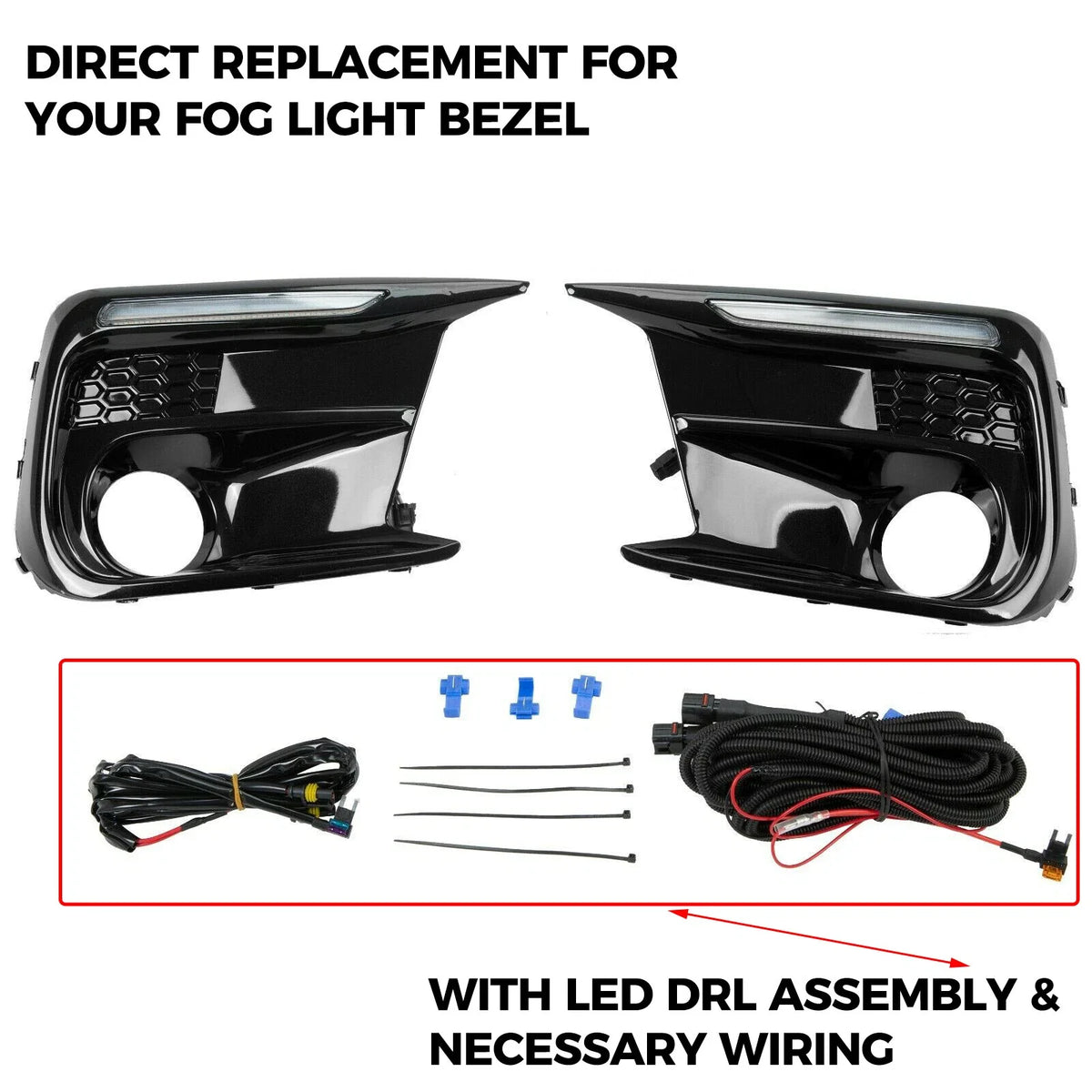 Switchback LED DRL Sequential Fog Lights Bezel for Subaru WRX STI (2018–2021)