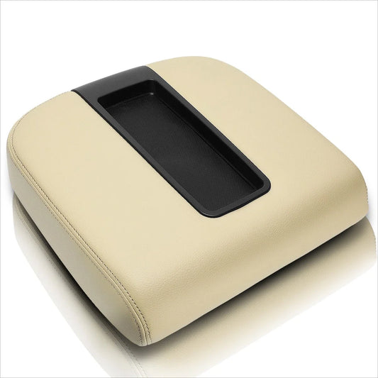Tan Leather Center Console Lid Arm Rest Cover for Silverado/Sierra (2007–2014)