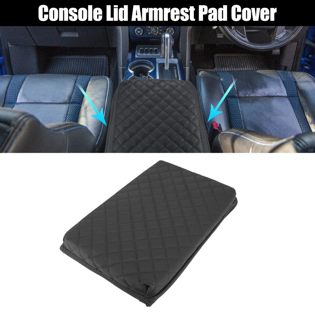 Center Console Lid Armrest Cover for Ford F150 (2009–2014) Black